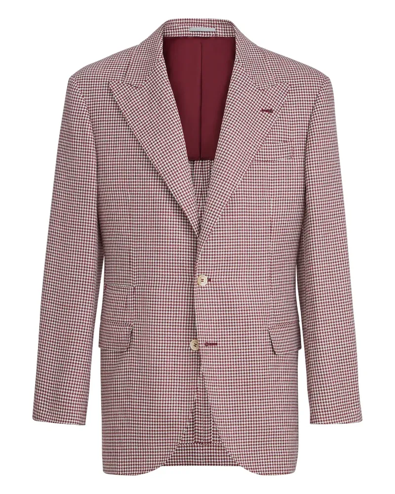 Brunello Cucinelli Sakko mit Hahnentrittmuster - Rot Rot