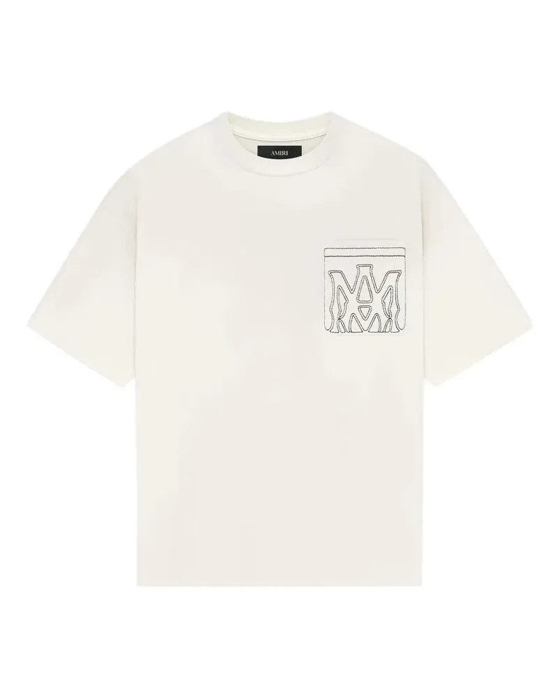 Amiri T-Shirt mit Brusttasche - Nude Nude