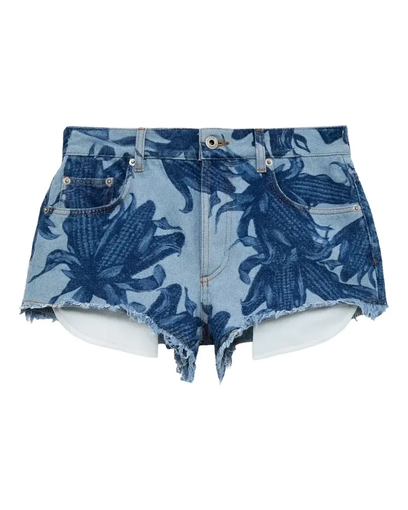 Loewe Shorts mit Blumenprint - Blau Blau