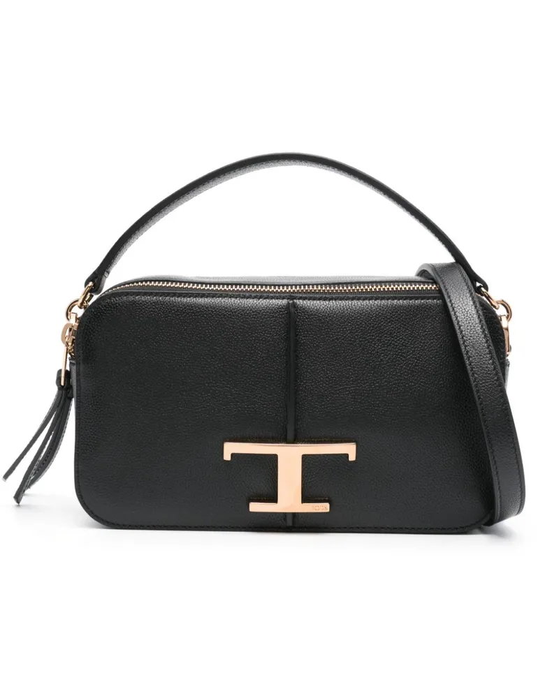 TOD'S Handtasche mit T-Schild - Schwarz Schwarz