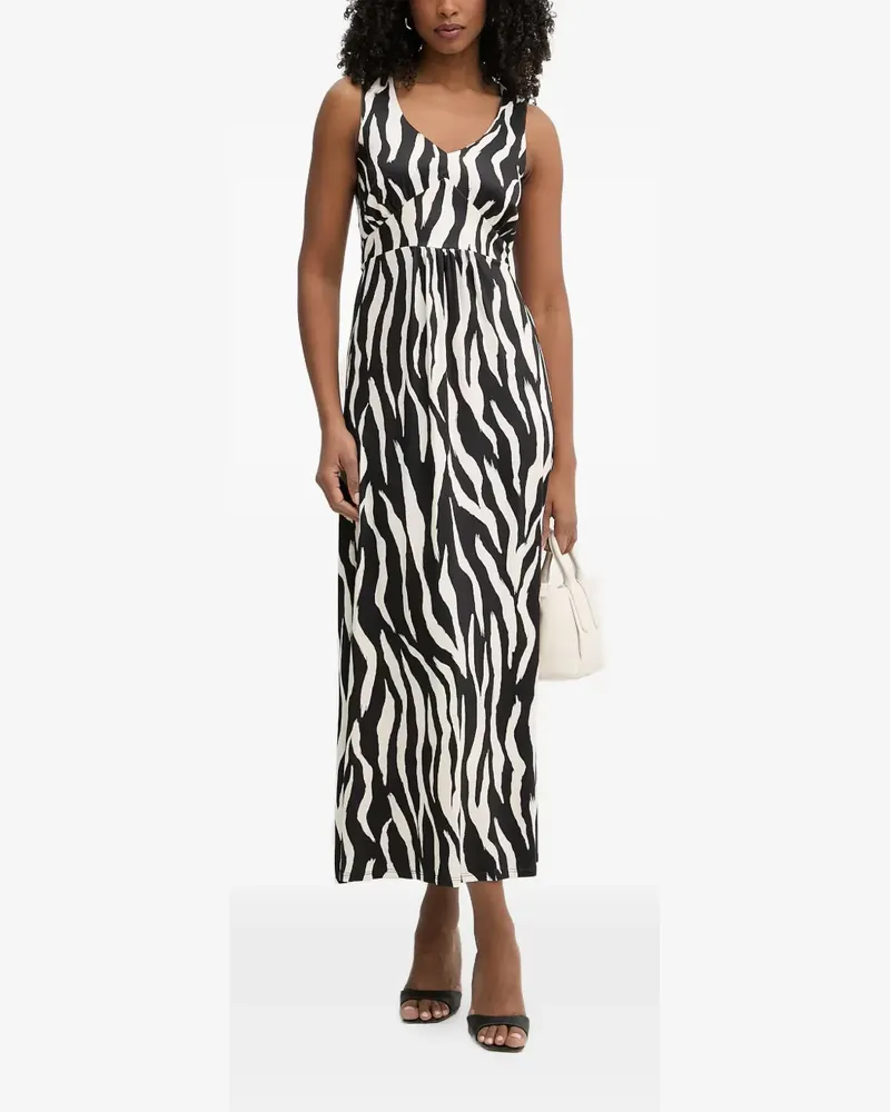 Morgan Maxikleid mit Zebra-Print - Schwarz Schwarz