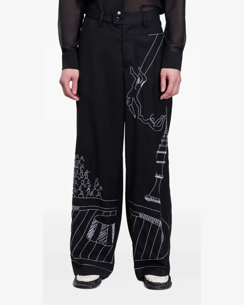 KidSuper Circus Sketch Hose - Schwarz Schwarz