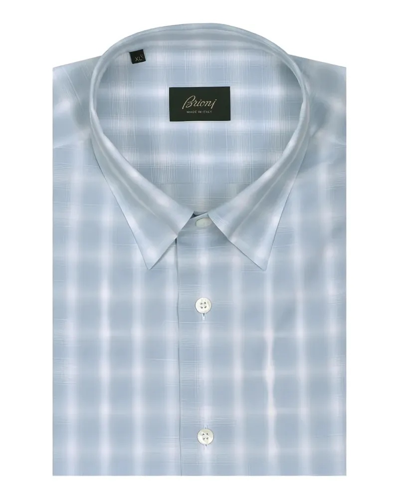 Brioni checked shirt - Blau Blau