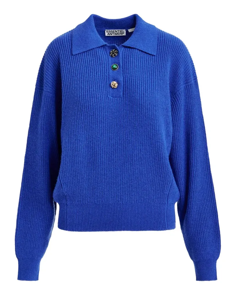 Essentiel Verziertes Imetal Poloshirt - Blau Blau