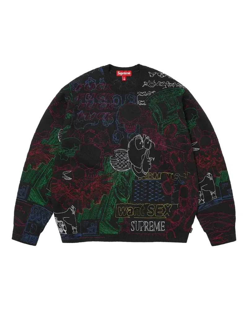 Supreme Being embroidered sweater - Schwarz Schwarz