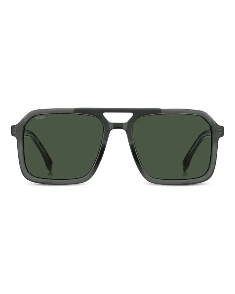 HUGO BOSS Sonnenbrille mit eckigem Gestell - Grün Grün