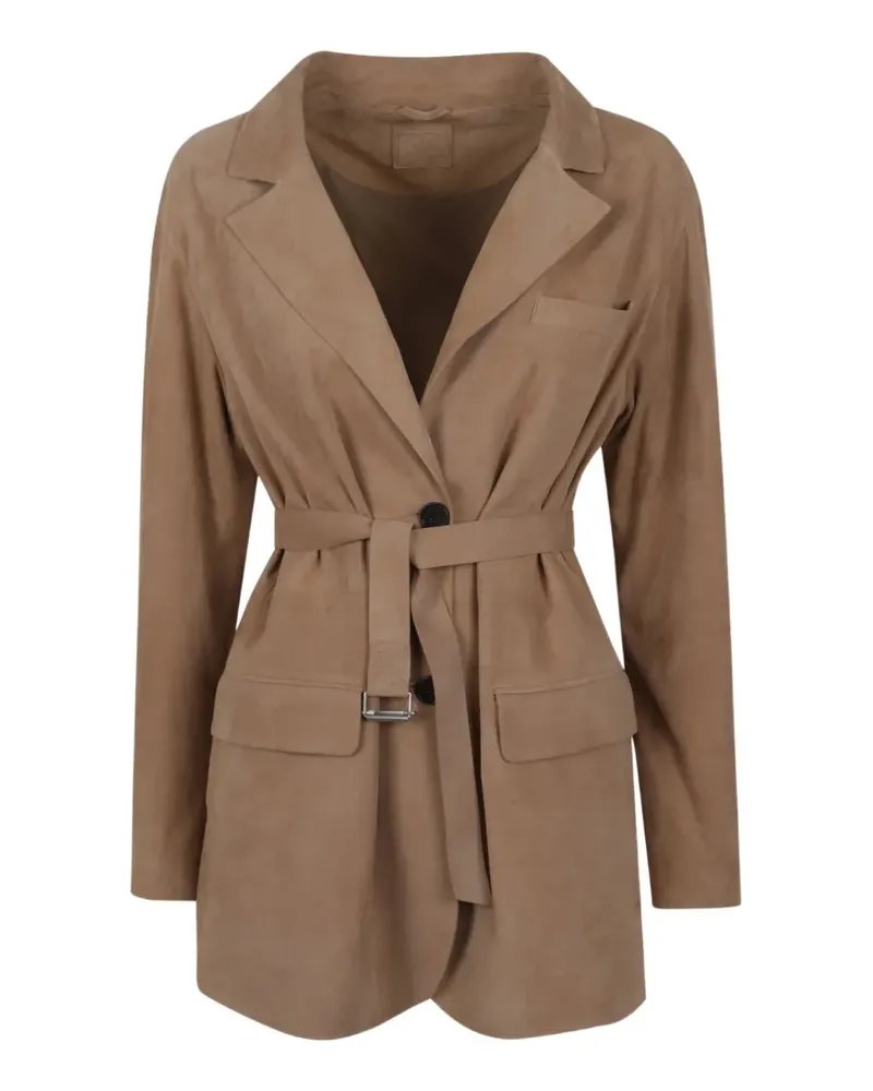 DESA belted suede jacket - Nude Nude