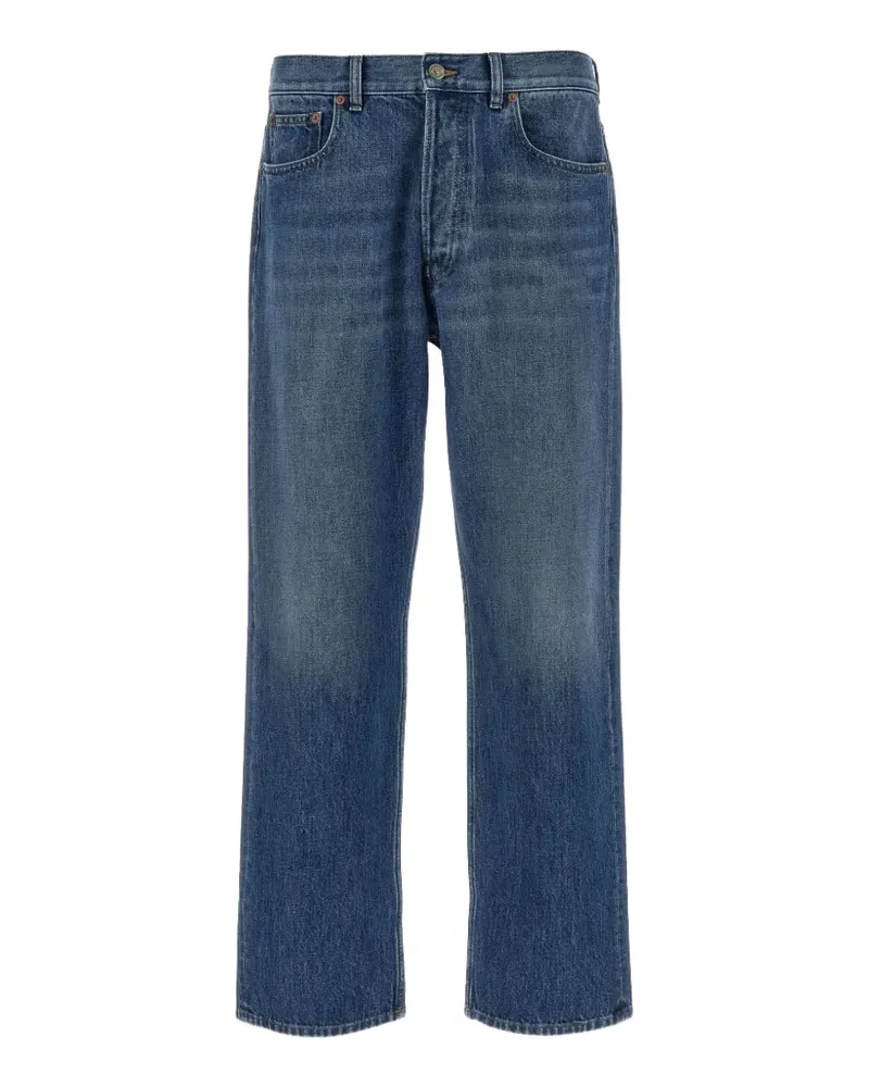 Valentino Garavani Ausgeblichene Straight-Leg-Jeans - Blau Blau