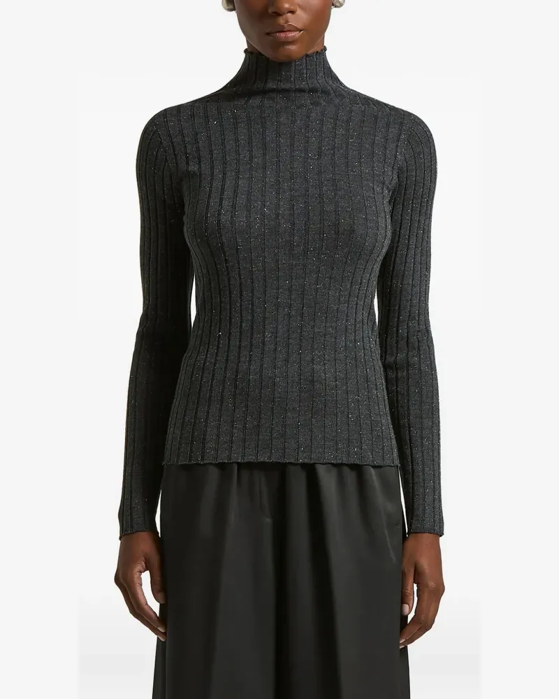 Peserico Gerippter Rollkragenpullover - Grau Grau