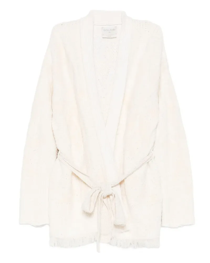 forte_forte Cardigan mit Fransen - Weiß Weiß
