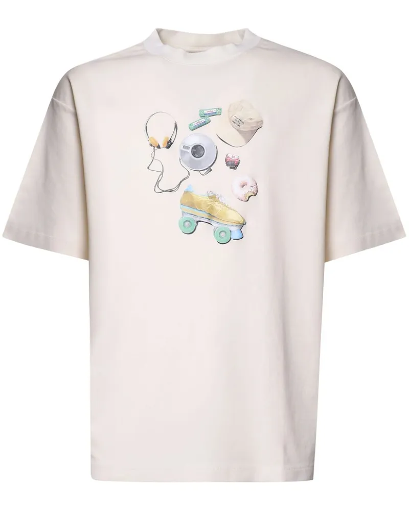 Drôle de Monsieur T-Shirt mit grafischem Print - Nude Nude