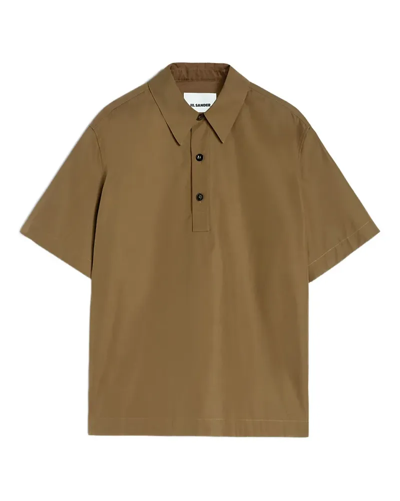Jil Sander Poloshirt aus Baumwoll-Taft - Grün Grün
