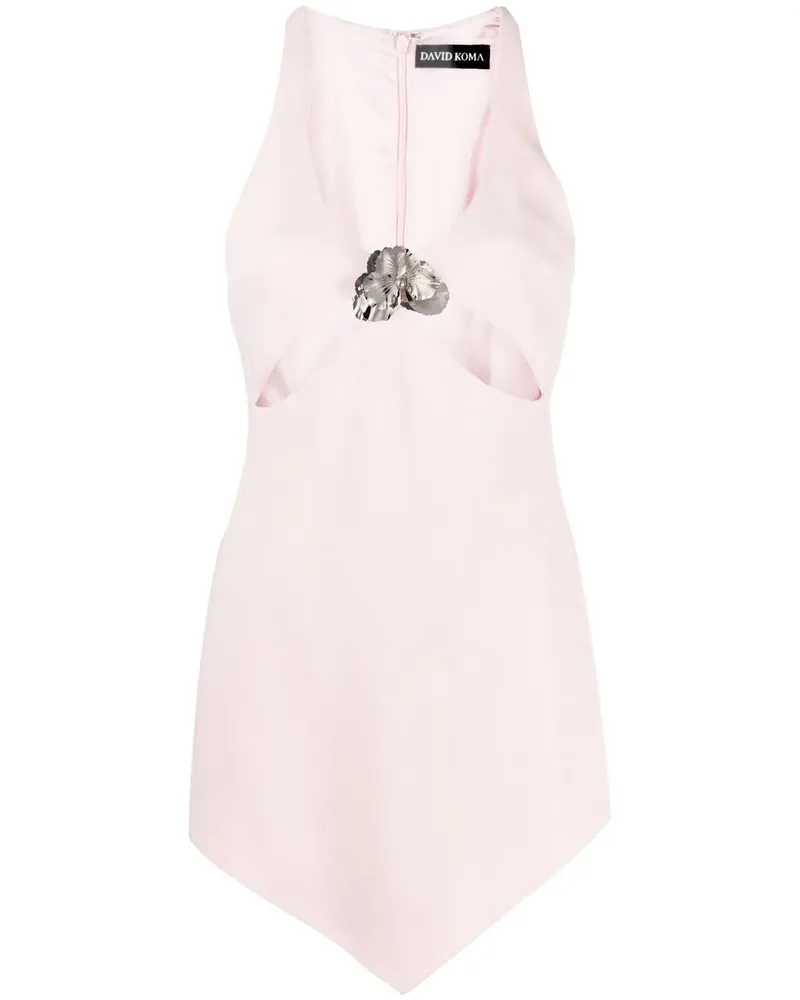 David Koma Minikleid mit Blumenapplikation - Rosa Rosa