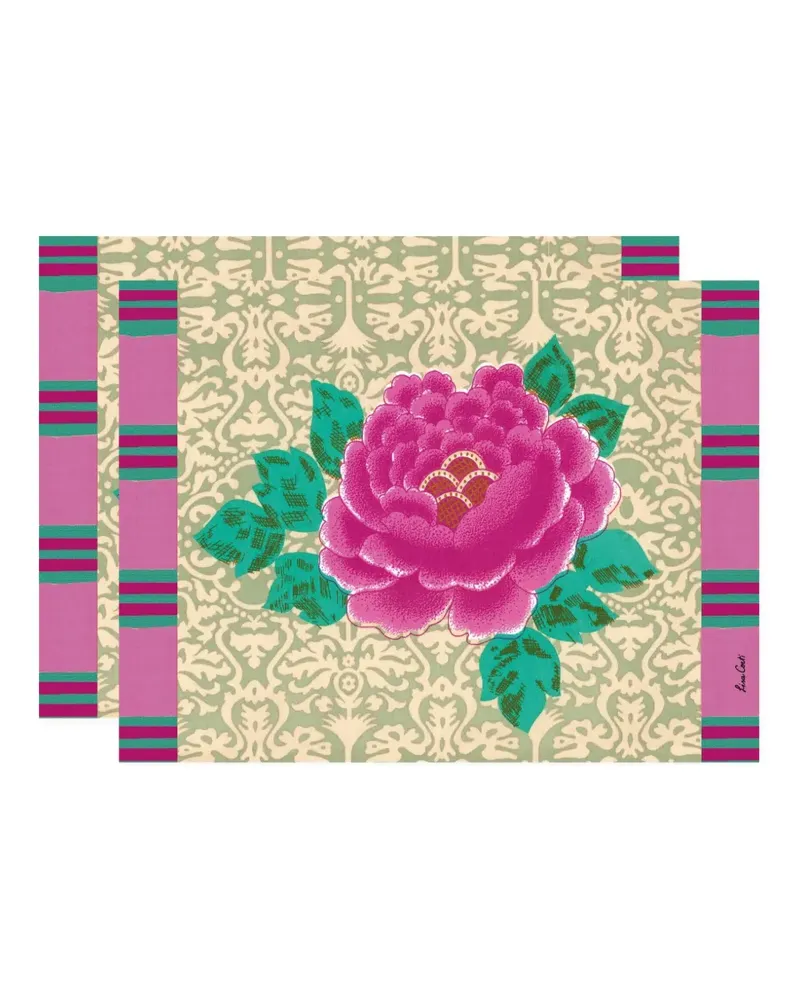 Lisa Corti Tischsets mit Blumenprint - Grün Grün