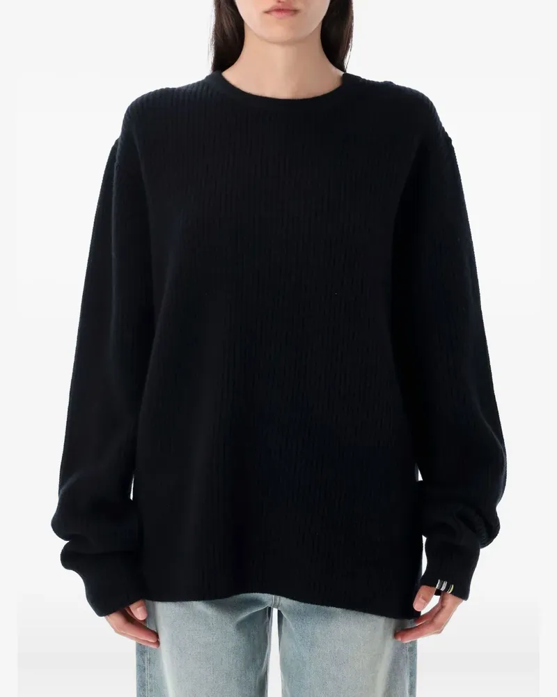 extreme cashmere Gerippter Strickpullover - Schwarz Schwarz