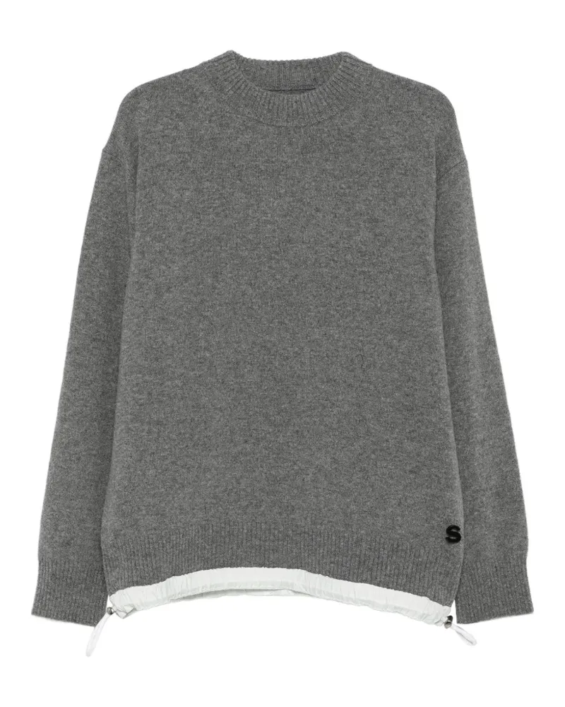 Sacai Pullover mit Logo-Patch - Grau Grau