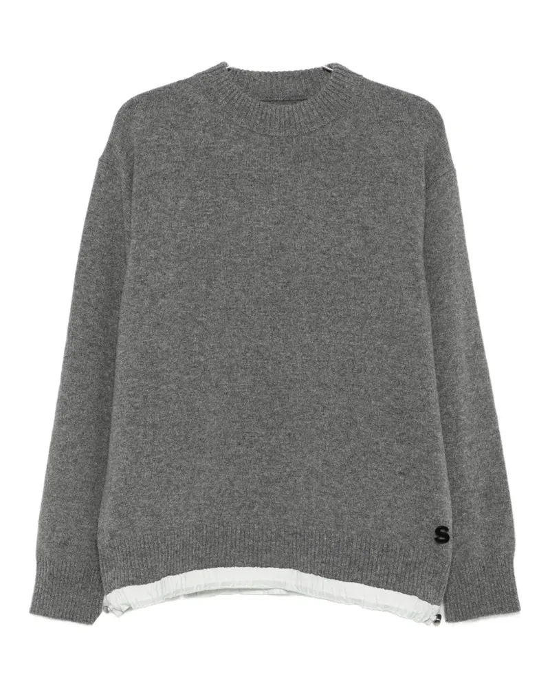 Sacai Pullover mit Logo-Patch - Grau Grau
