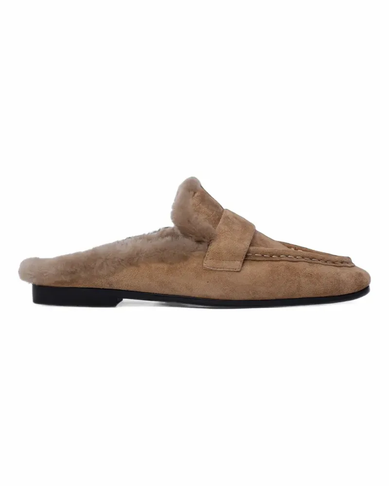 BLACK SUEDE STUDIO Theo suede flat mules - Nude Nude