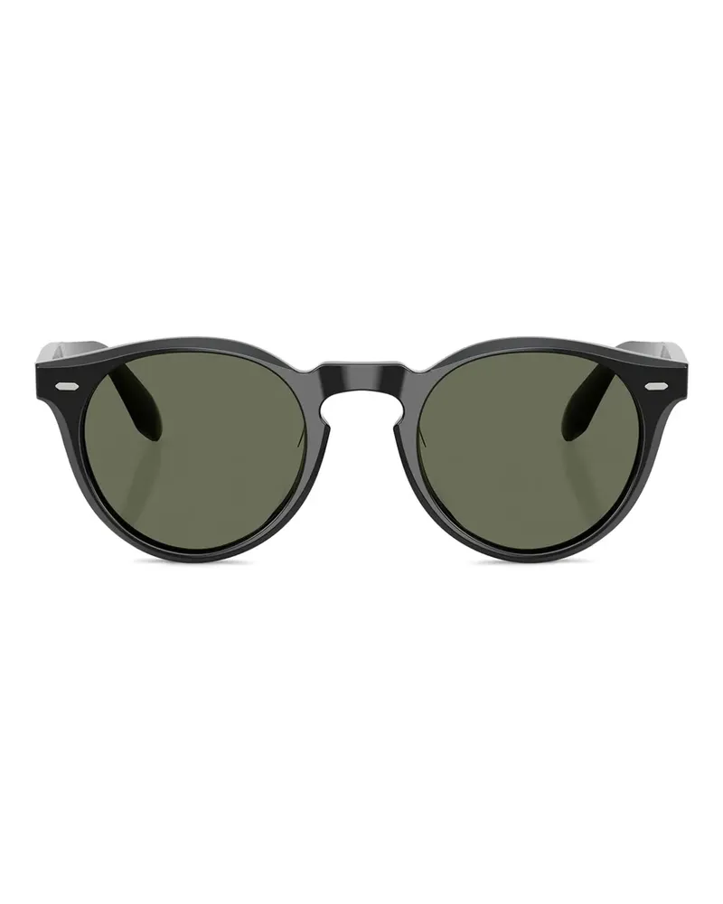 Oliver Peoples Sonnenbrille mit rundem Gestell - Schwarz Schwarz