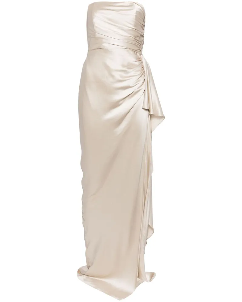 mason by michelle mason Gerafftes Abendkleid aus Seide - Grau Grau