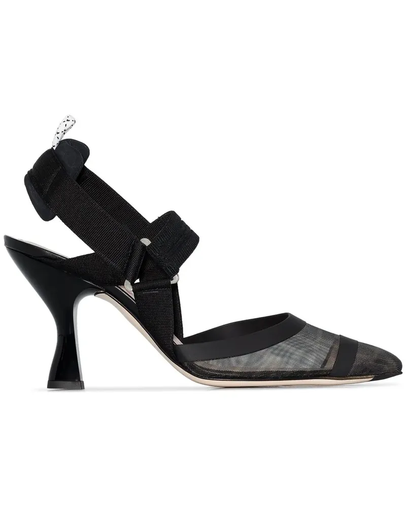 Fendi Slingback-Pumps mit FF-Muster - Schwarz Schwarz