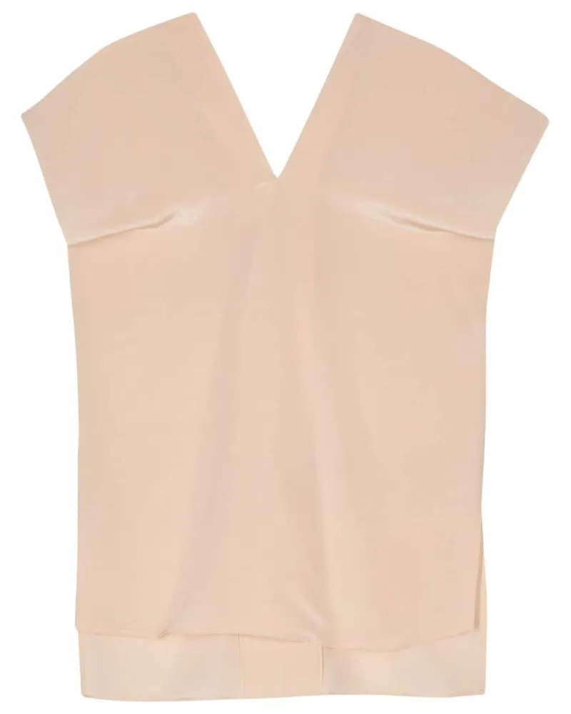 ASPESI Seidenbluse mit V-Ausschnitt - Nude Nude