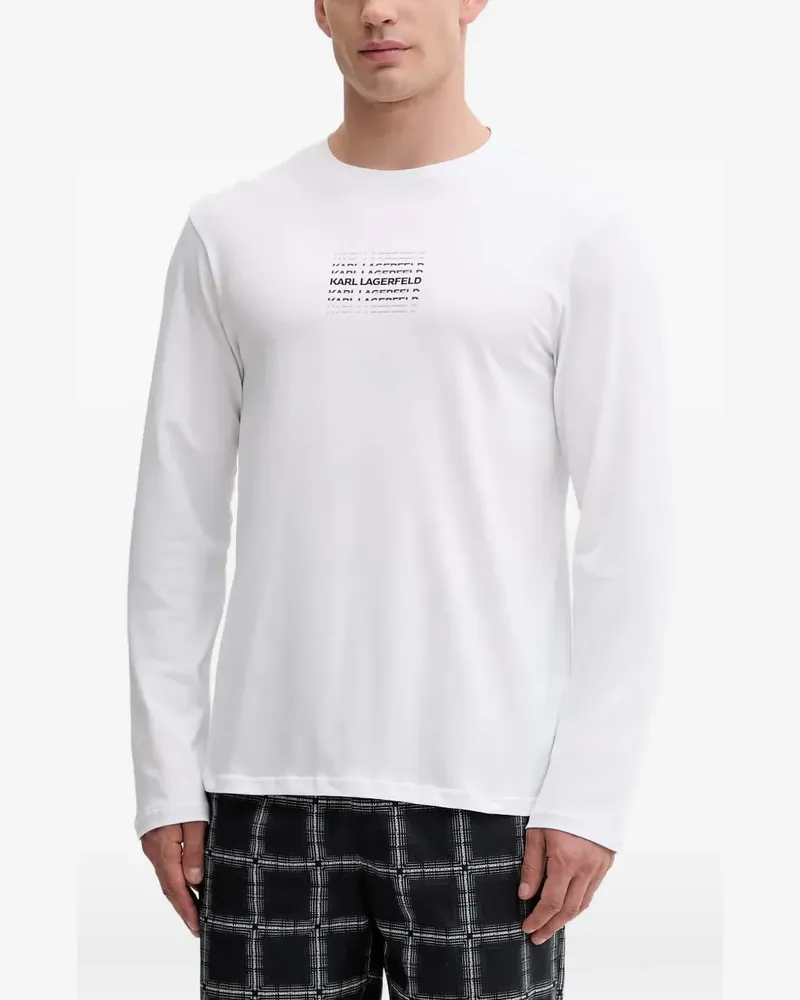Karl Lagerfeld Karierter Pyjama - Weiß Weiß
