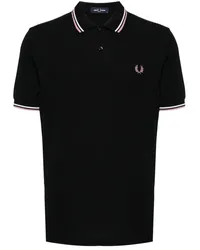 Fred Perry Poloshirt mit Streifendetails Schwarz