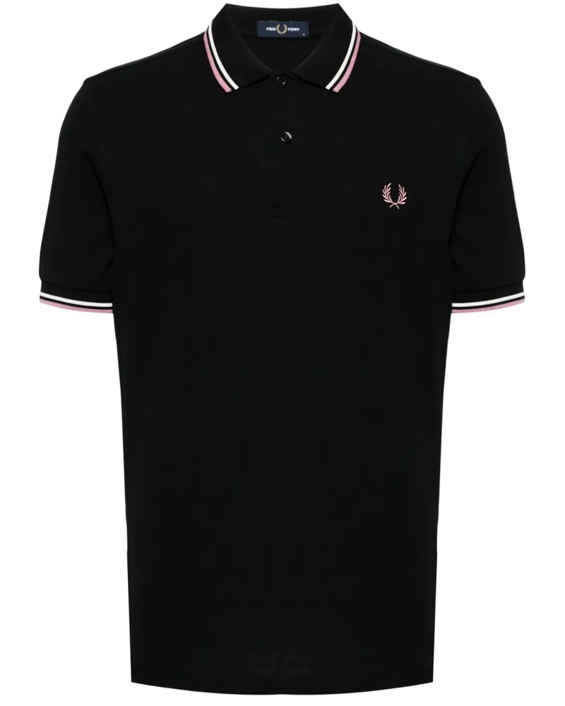 Fred Perry Poloshirt mit Streifendetails - Schwarz Schwarz