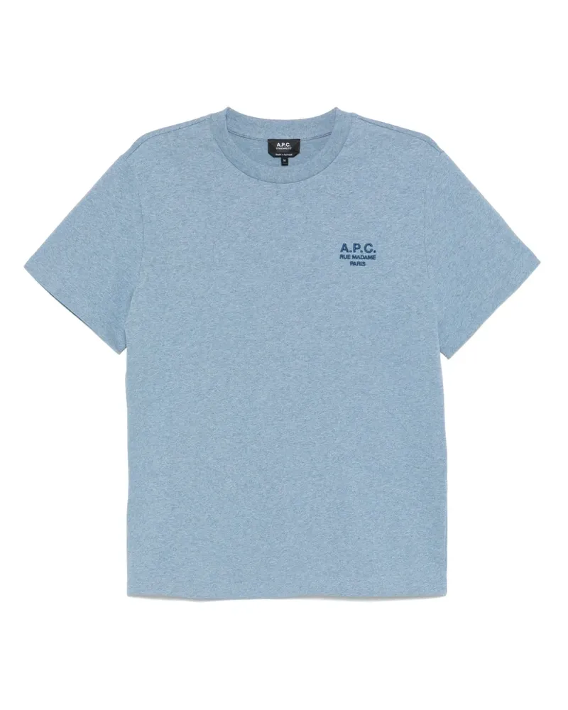 A.P.C. T-Shirt mit Logo-Stickerei - Blau Blau