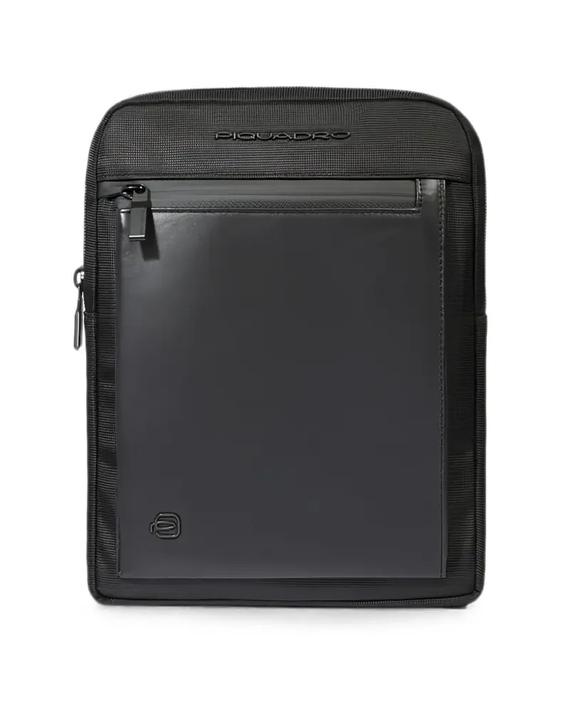 Piquadro Rucksack mit Logo-Schild - Schwarz Schwarz