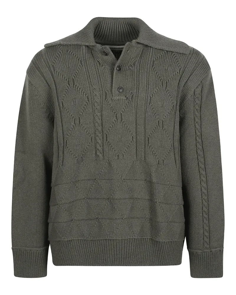 Namacheko cable-knit polo-collar pullover - Grün Grün
