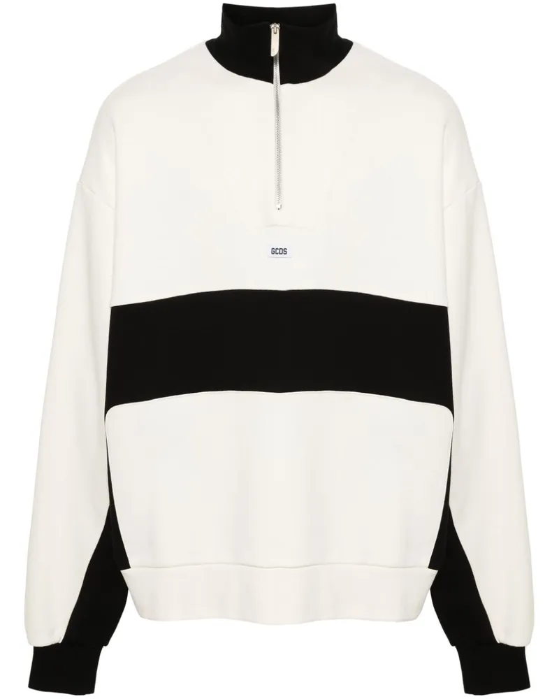 GCDS Half-Zip-Sweatshirt mit Logo-Applikation Nude