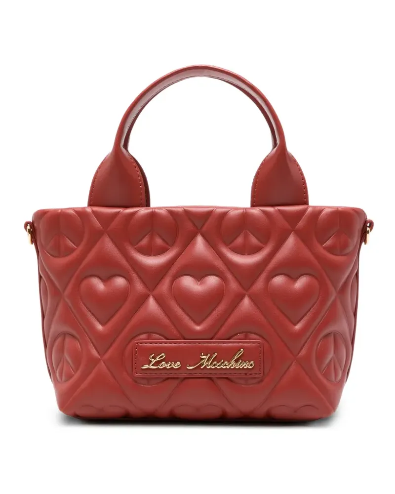 Moschino Tote Bag mit Herzsteppung - Rot Rot
