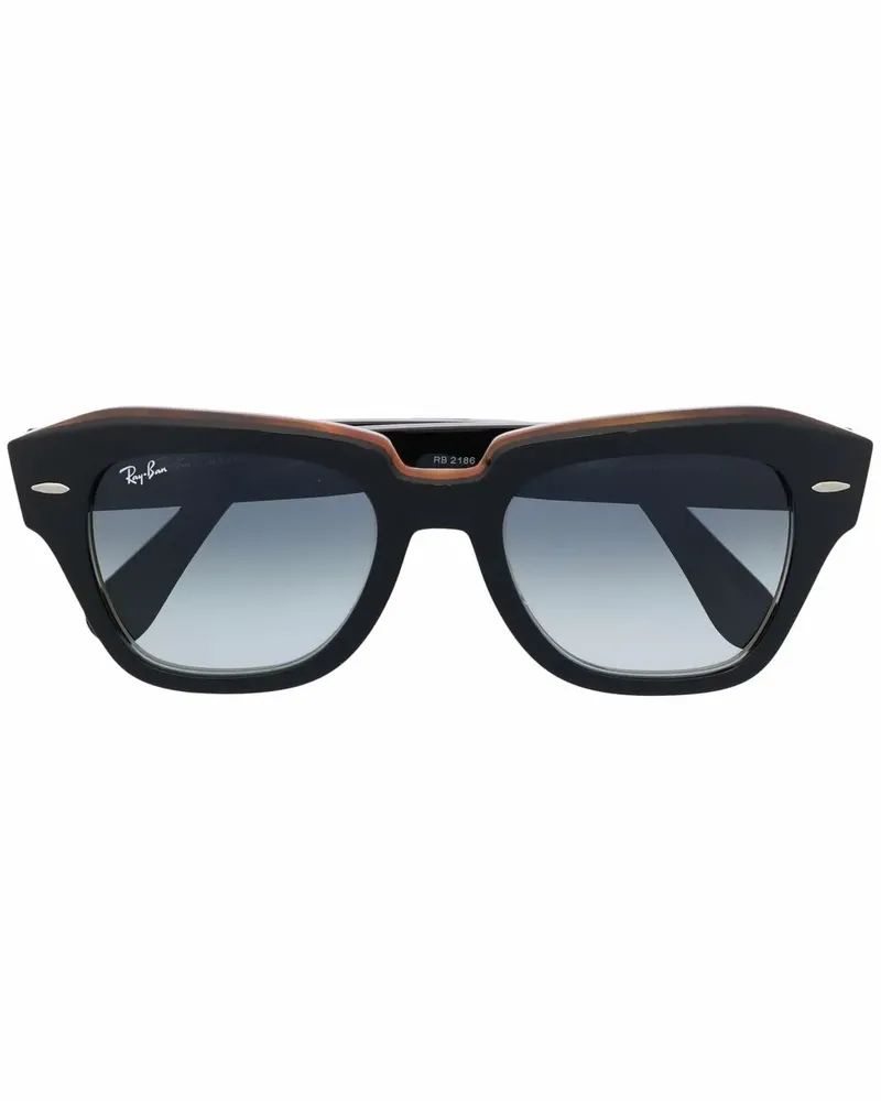 Ray Ban Eckige State Street Sonnenbrille - Schwarz Schwarz