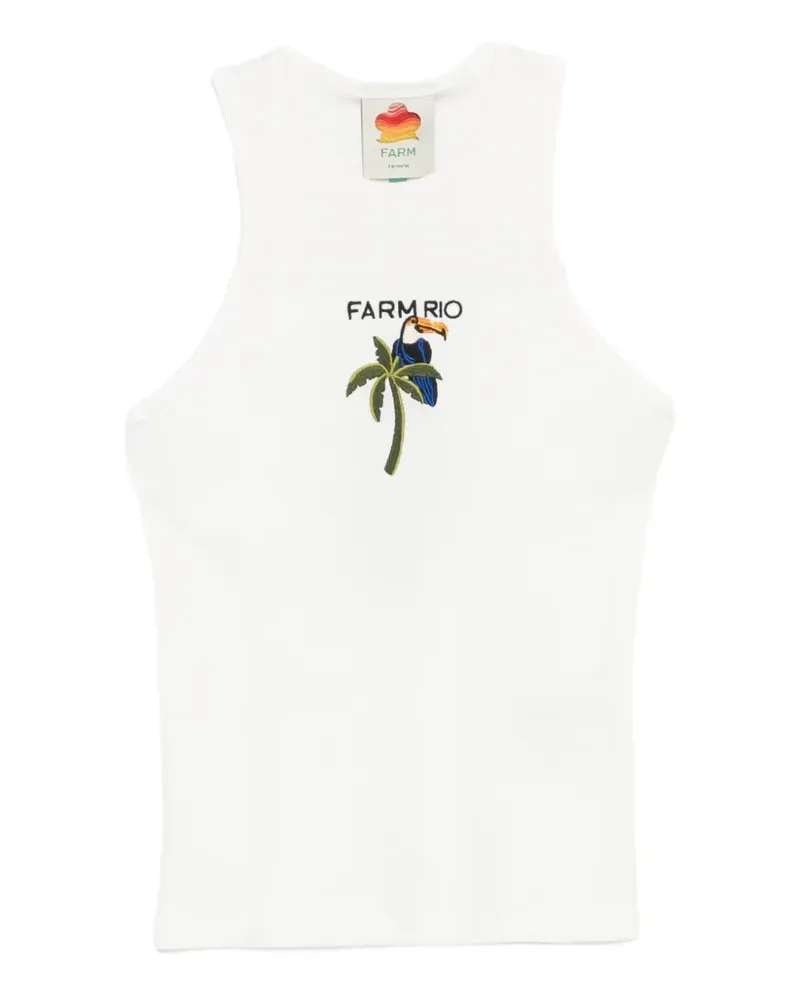 FARM Rio Besticktes Trägershirt - Weiß Weiß