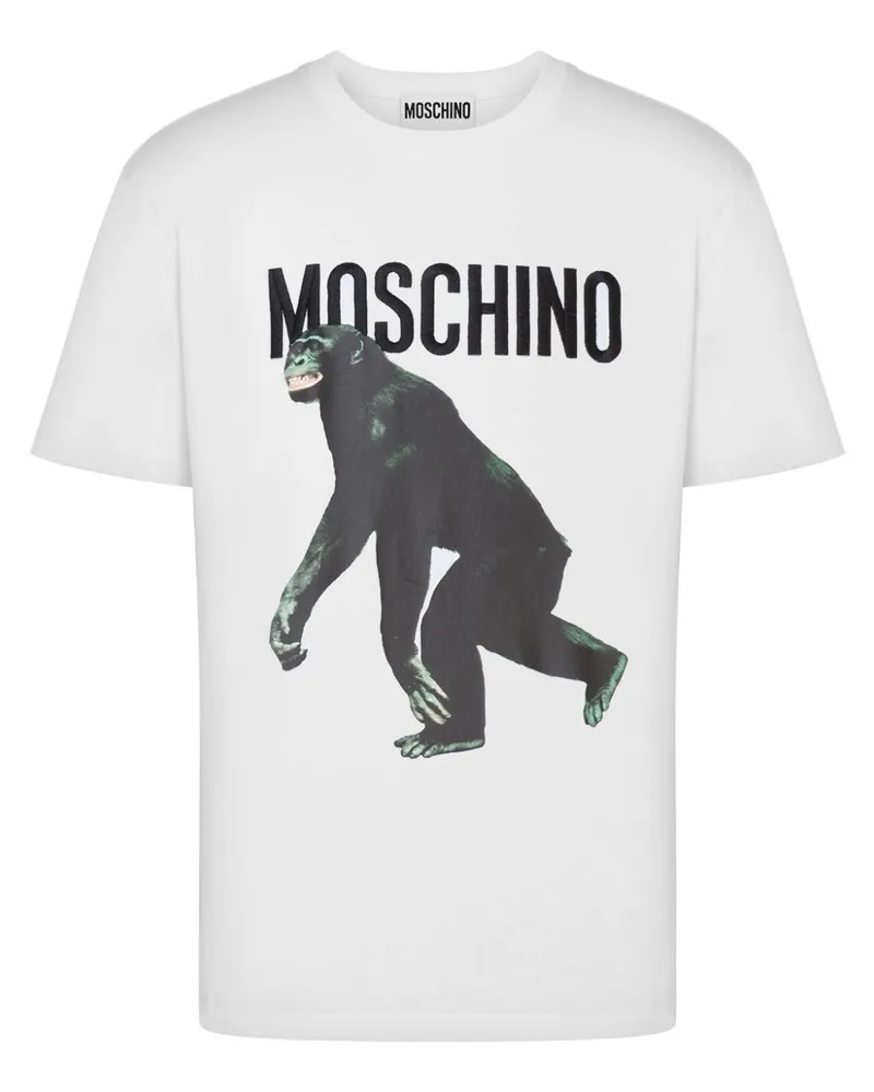 Moschino T-Shirt mit Logo-Print - Weiß Weiß