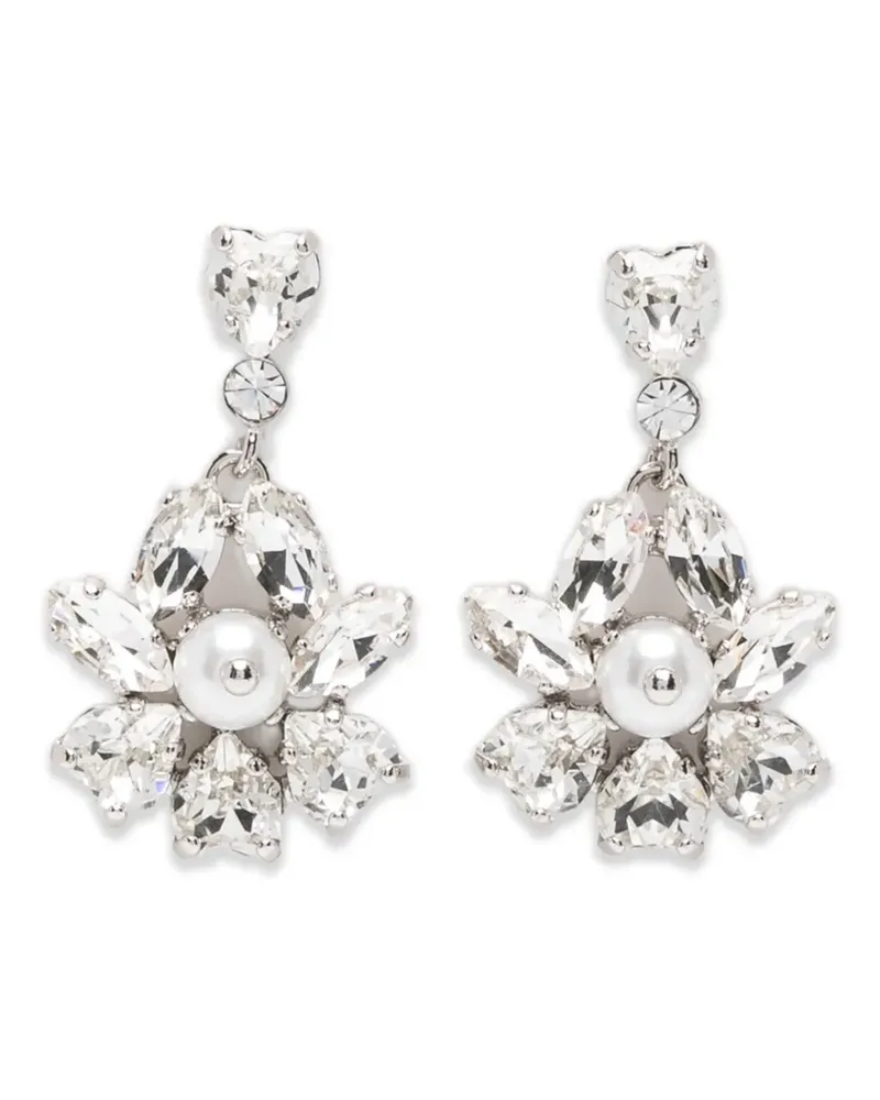 Simone Rocha Hängeohrringe mit Kristallverzierung - Silber Silber