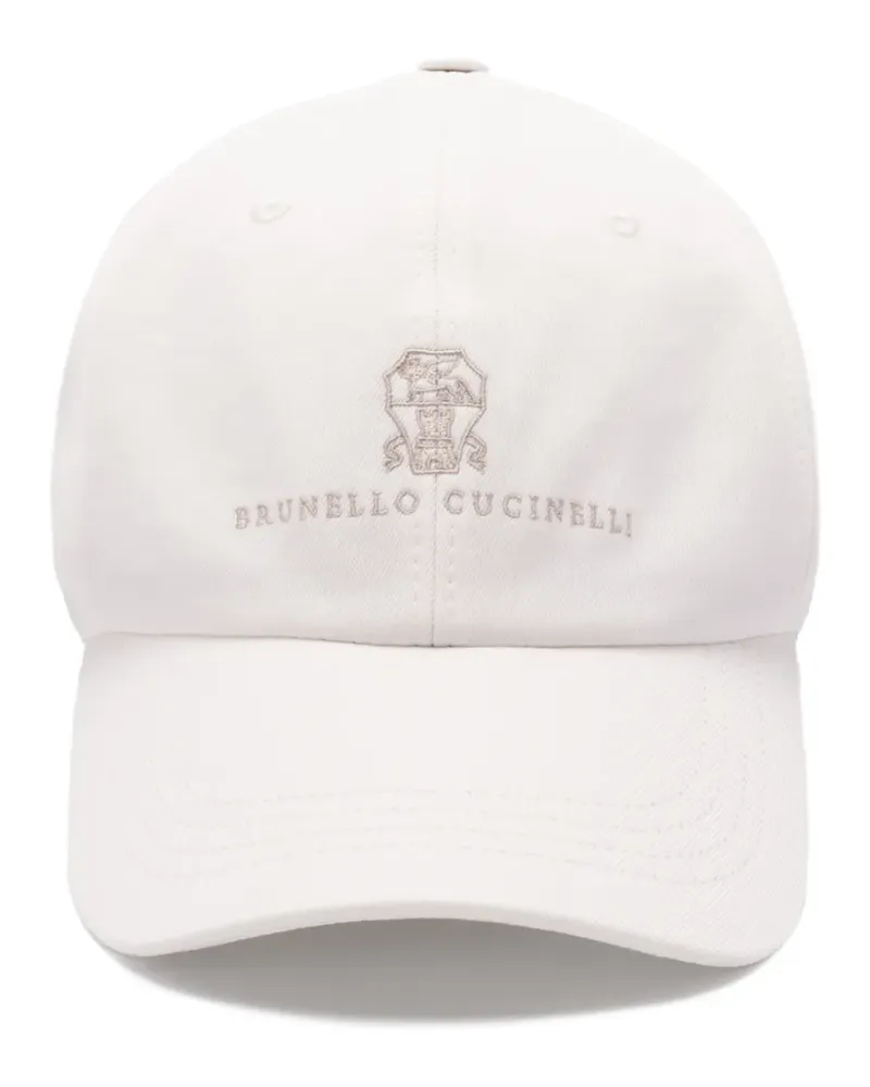 Brunello Cucinelli logo-embroidered peak cap - Weiß Weiß