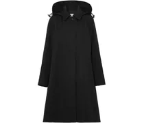 Gabardine-Mantel mit Kapuze - Schwarz