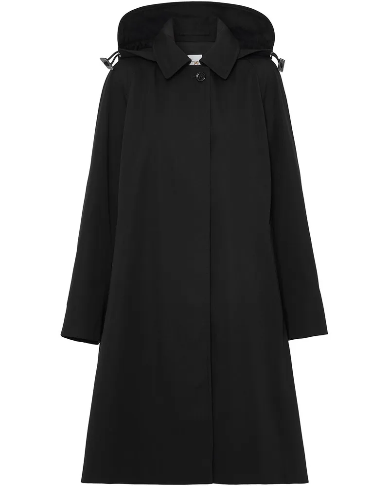 Burberry Gabardine-Mantel mit Kapuze - Schwarz Schwarz