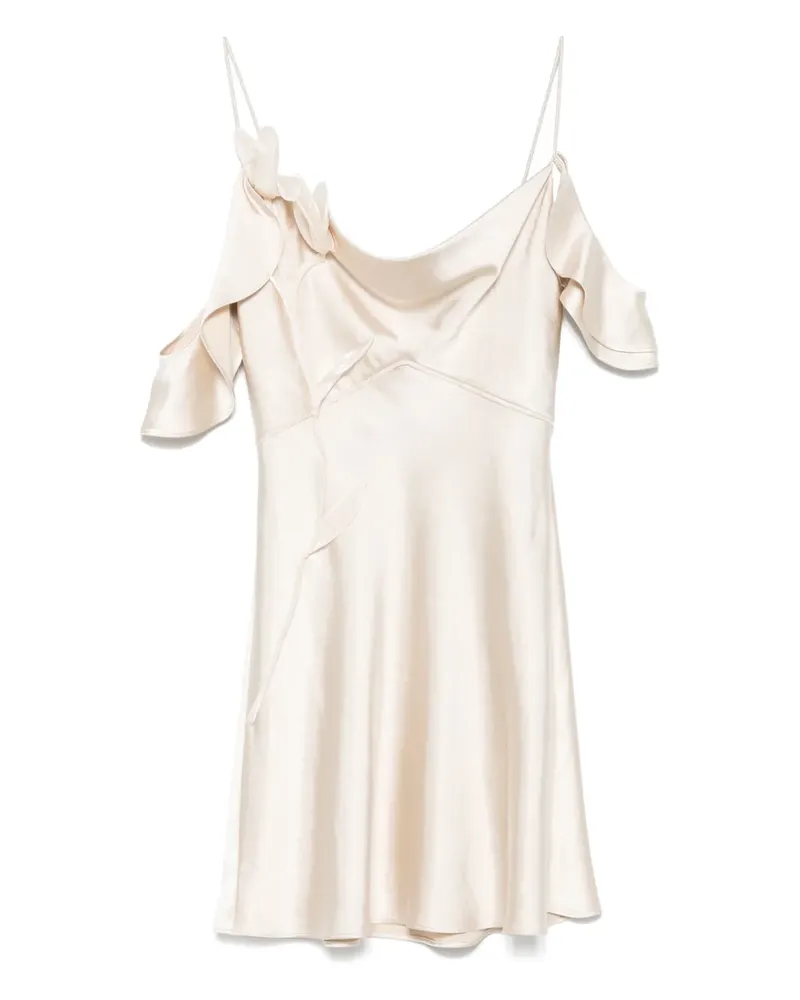 Self-Portrait Flower Minikleid aus Satin - Nude Nude