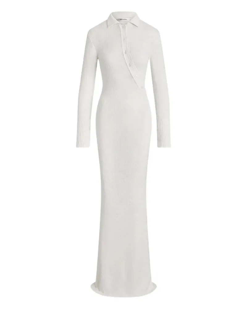 Aya Muse Helia long-sleeve button maxi dress - Weiß Weiß