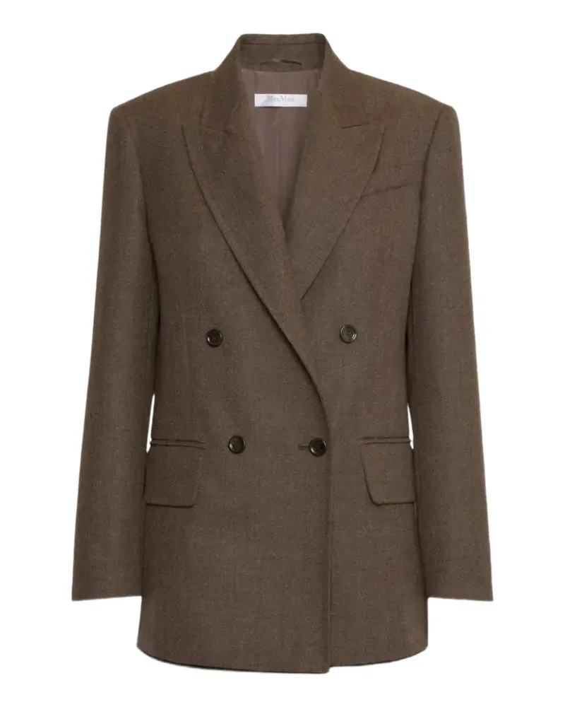Max Mara wool batavia Olimpia jacket - mud - Braun Braun