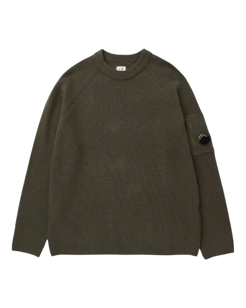 C.P. Company Pullover mit Raglanärmeln und Linsen-Detail - Grün Grün