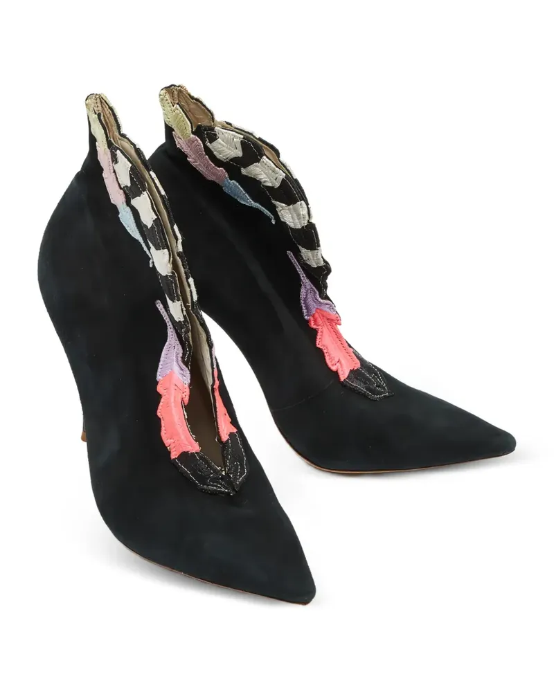 Sophia Webster embroidered suede ankle boots - Schwarz Schwarz
