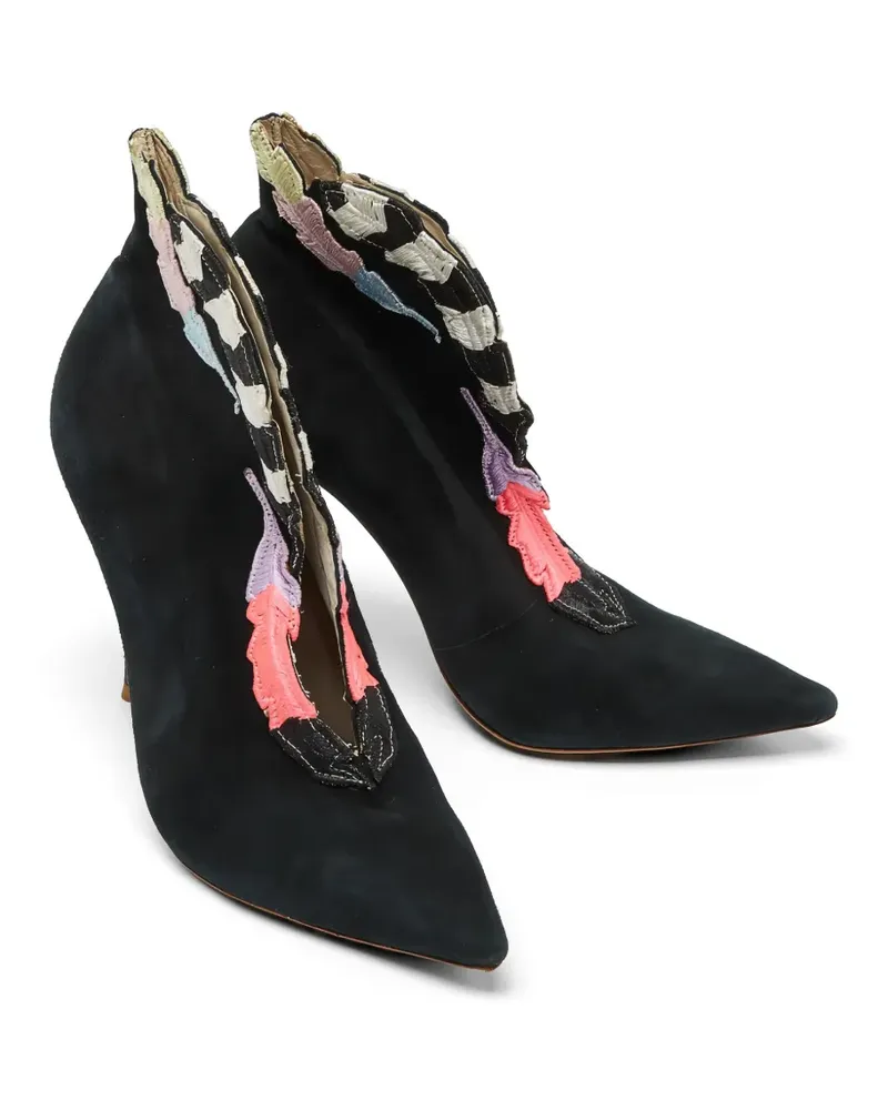 Sophia Webster embroidered suede ankle boots - Schwarz Schwarz