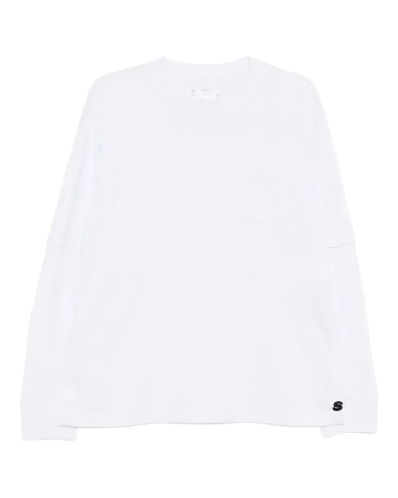 Sacai cotton layered T-shirt - Weiß Weiß