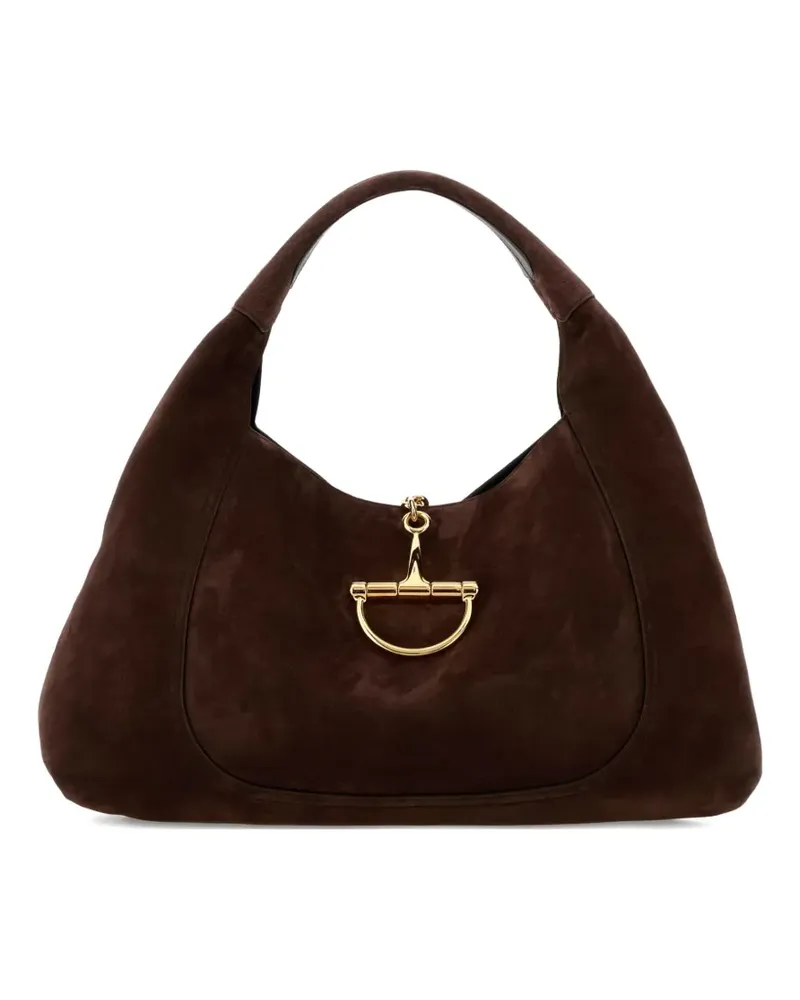 Gucci Softbit Schultertasche aus Wildleder - Braun Braun