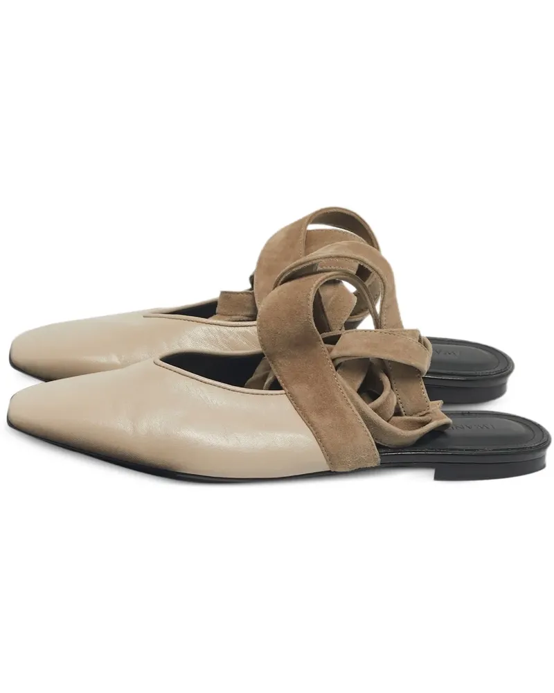 J.W.Anderson ankle-wrap mules - Nude Nude